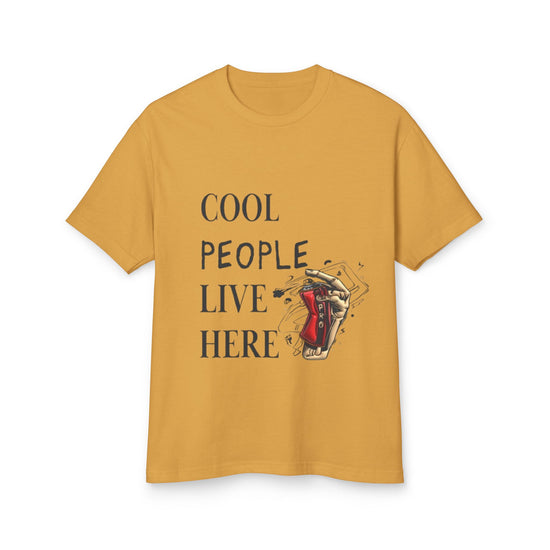Cool People Live Here Unisex Tee - Heavyweight Cotton T-Shirt