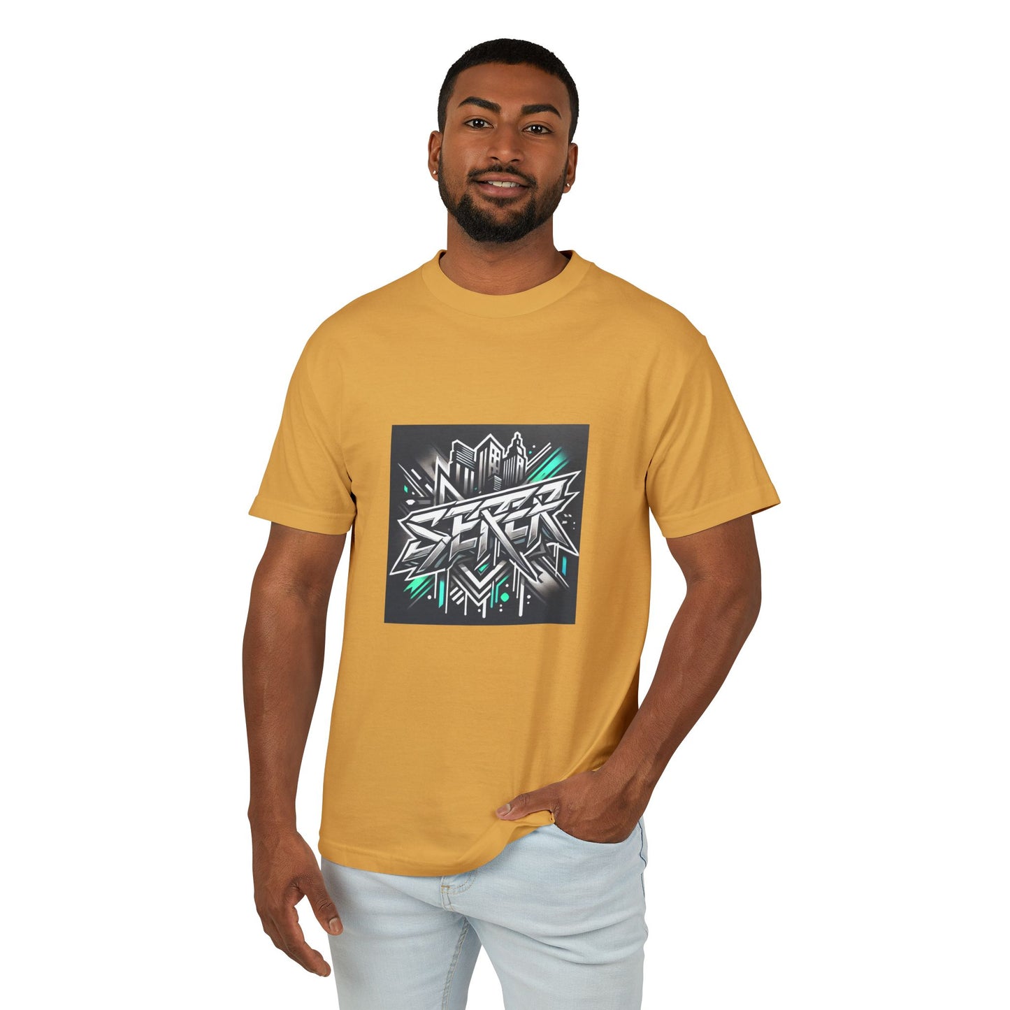 Street Art Inspired Unisex Heavyweight Cotton Tee – Urban Style & Kreativer Ausdruck