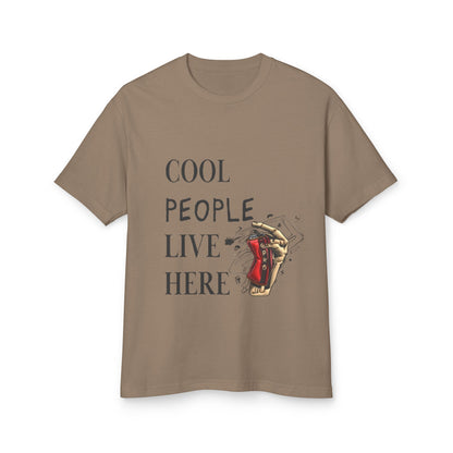 Cool People Live Here Unisex Tee - Heavyweight Cotton T-Shirt
