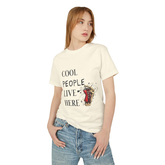 Cool People Live Here Unisex Tee - Heavyweight Cotton T-Shirt
