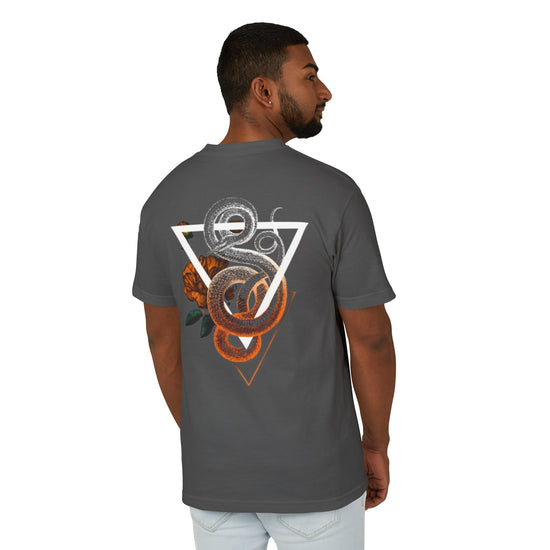 Unisex Snake & Rose Graphic Tee – Heavyweight Cotton