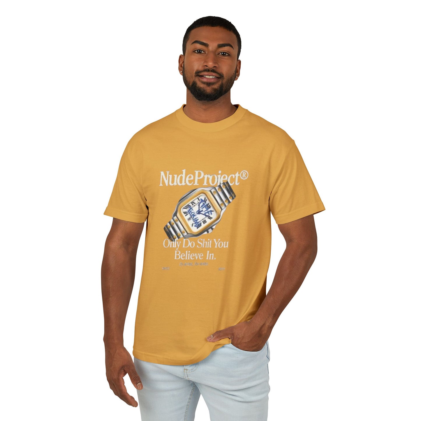 Unisex Heavyweight Cotton Tee - 'Only Do Shit You Believe In' Graphic Design